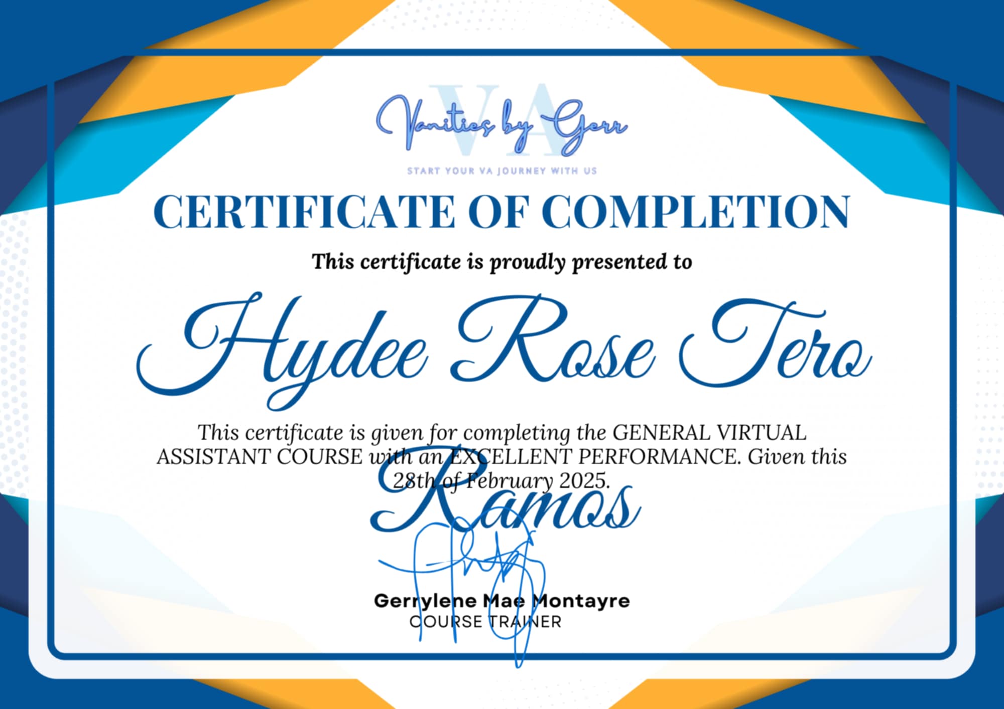 GVA Certificate