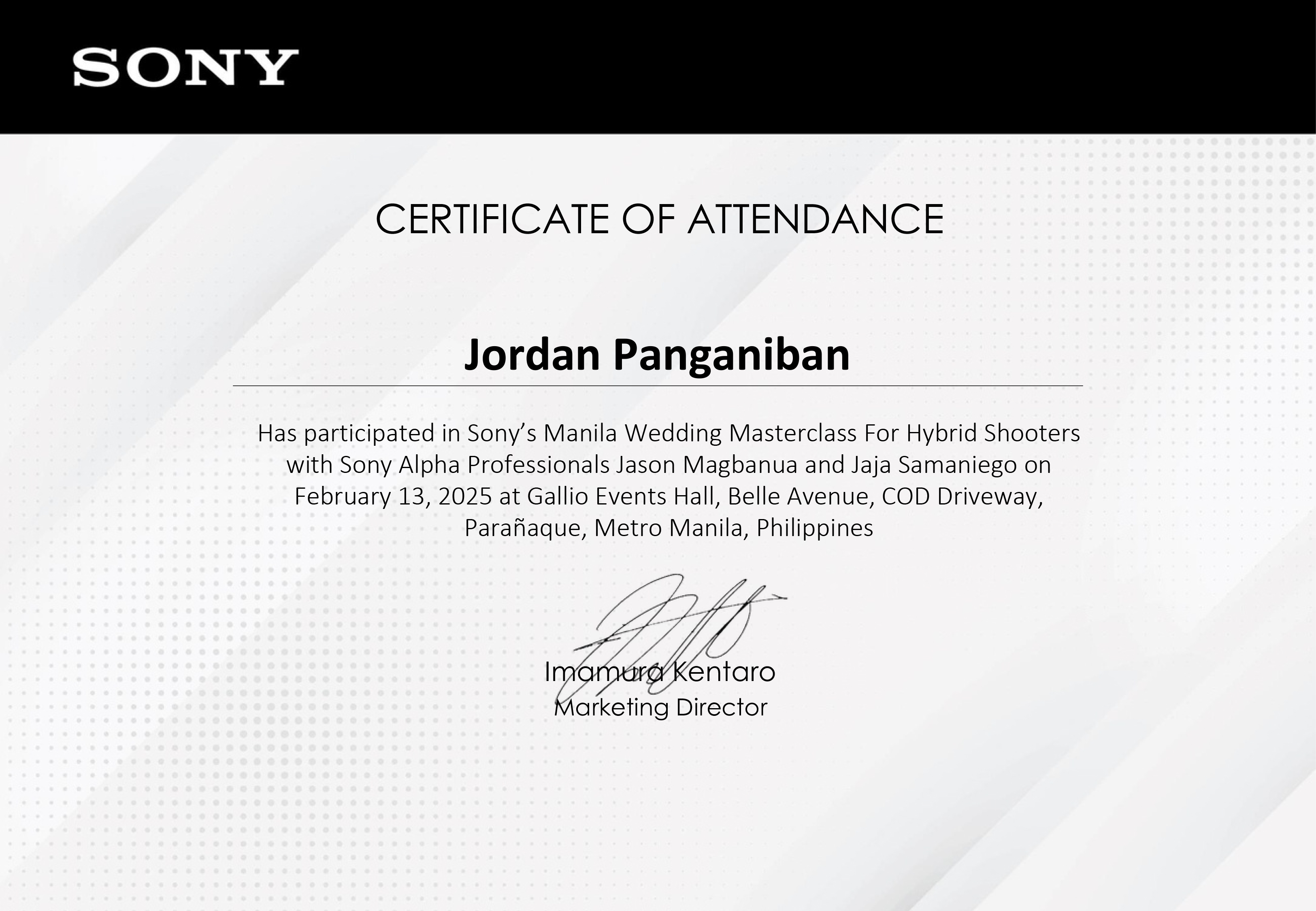 Sony Wedding Masterclass
