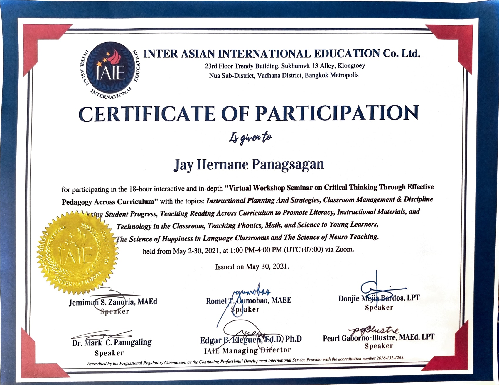 Virtual Workshop Seminar