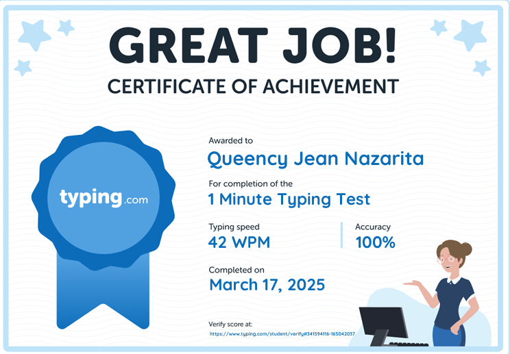 Typing Test Certificate