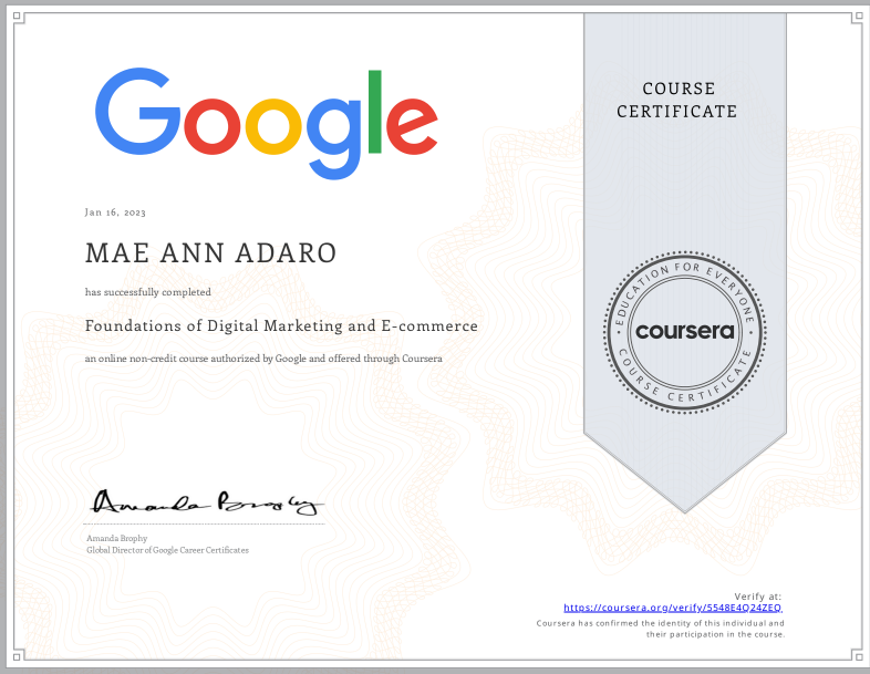 Foundations of Digital Marketing and Ecommerce