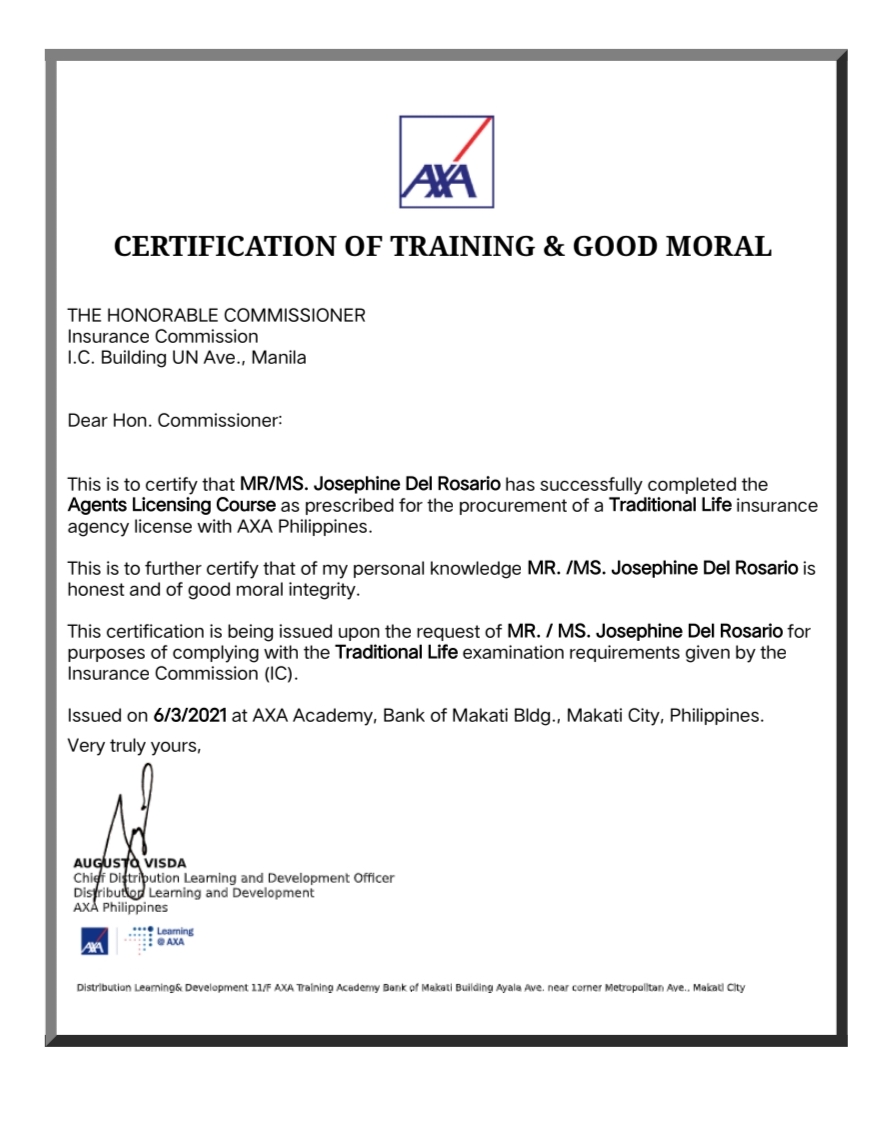 AXA Agents Licensing Course