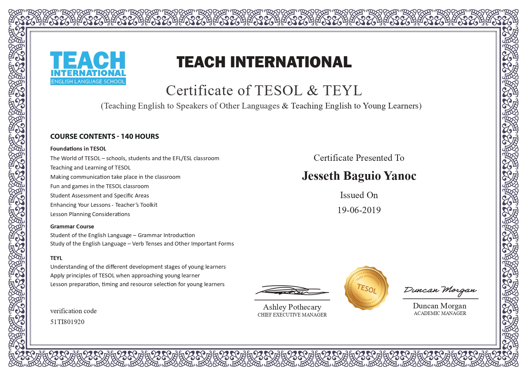 TESOL and TEYL