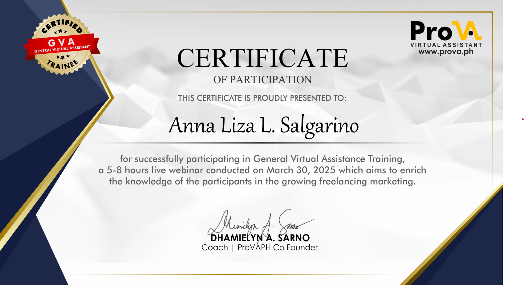 General Virtual Assistance Training