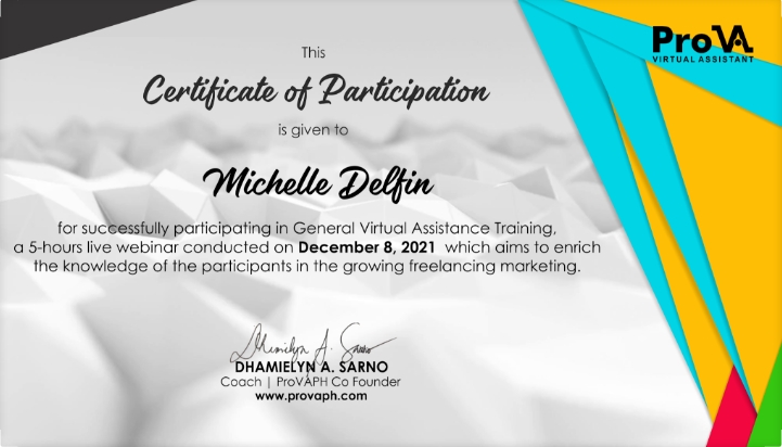 Certificate of Participation - GVA