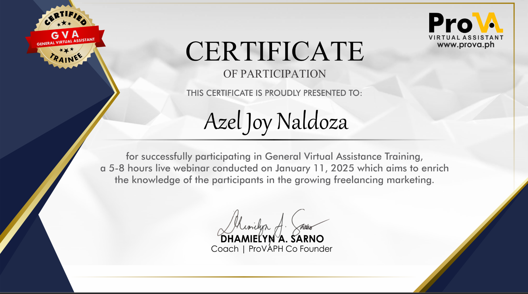 Certificate