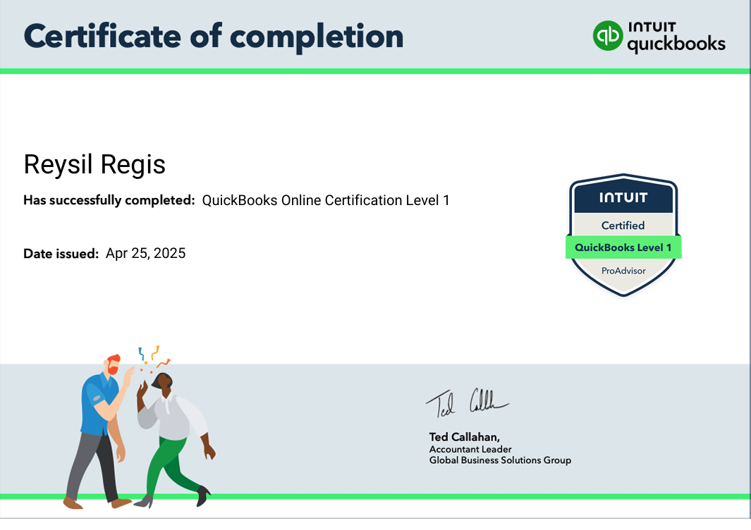 QB Online ProAdvisor Lvl 1