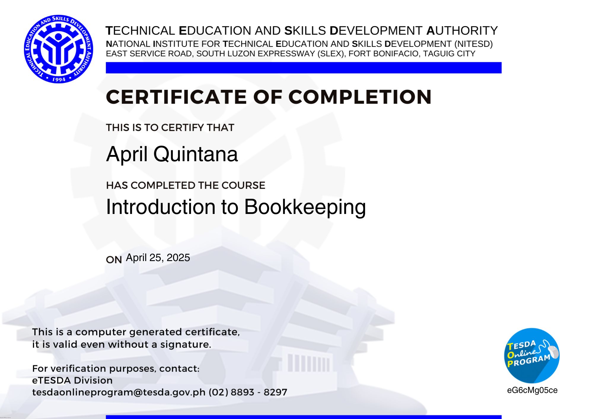Bookkeping