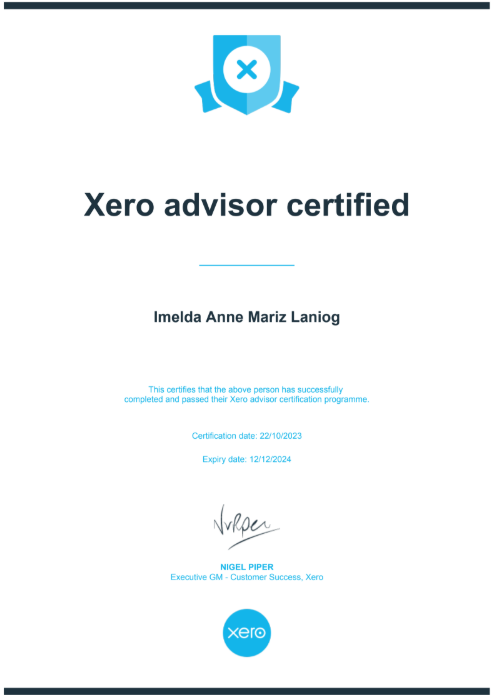 Xero Advisor Certified