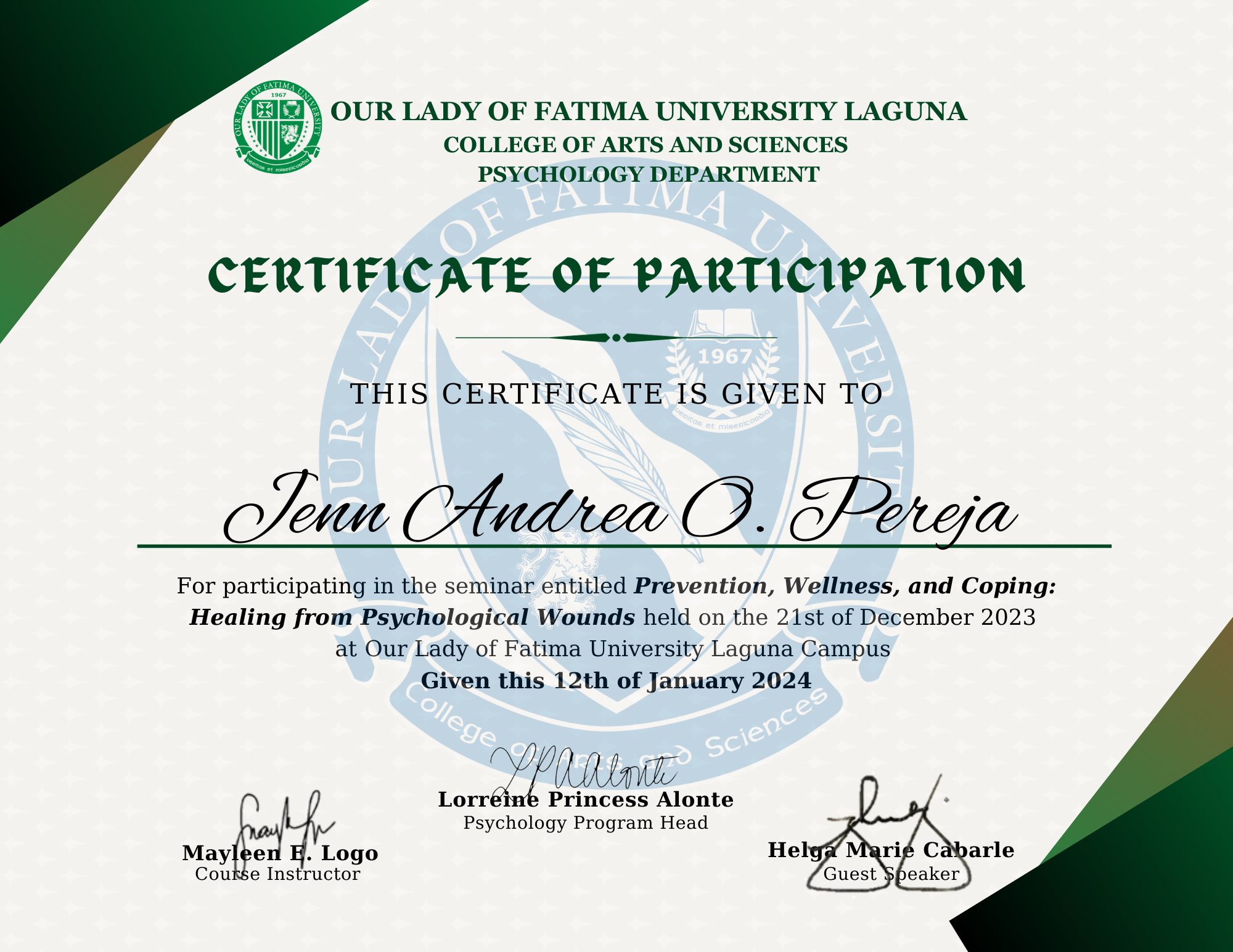 Healing from Psychological Wounds