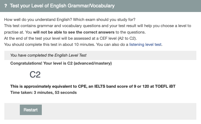 English Proficiency Test