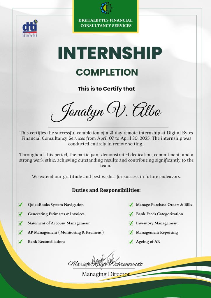 QuickBooks Internship