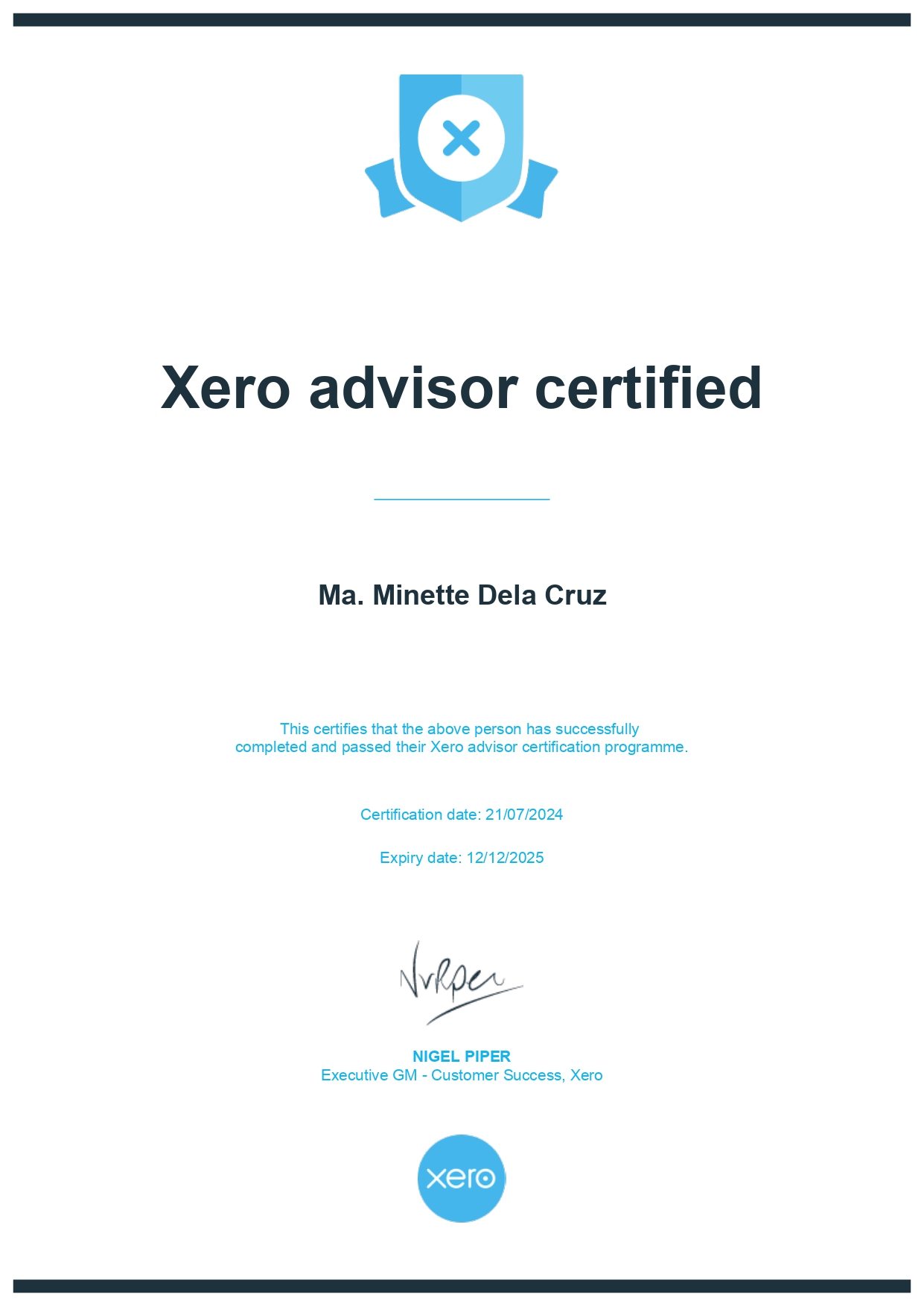 XERO ADVISOR CERTIFICATION