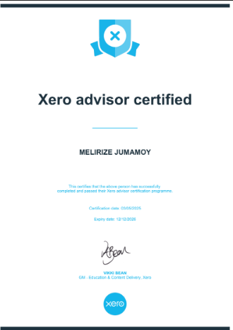 Xero Advisor Certified