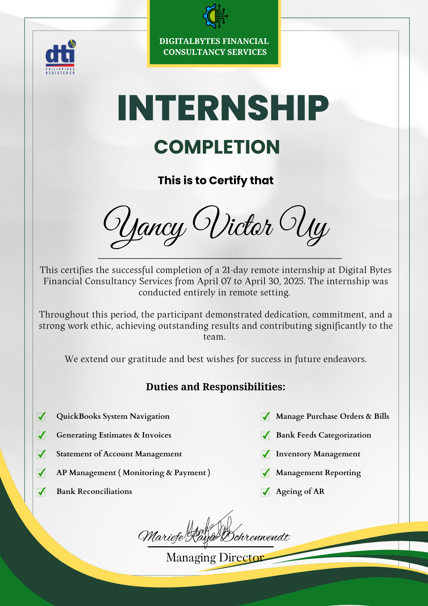 Intuit QB Internship