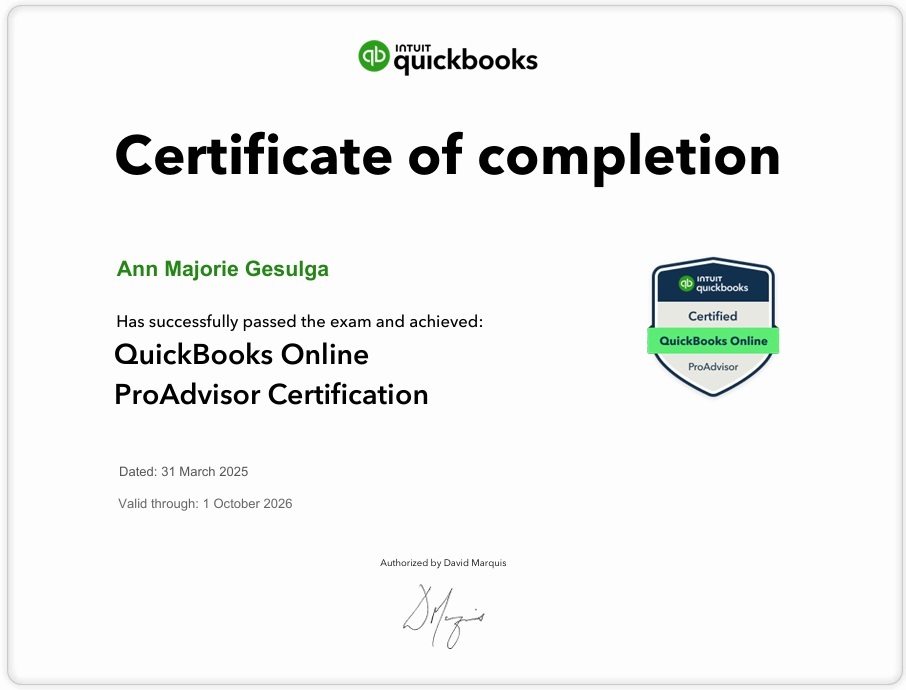 QuickBooks Online Certification