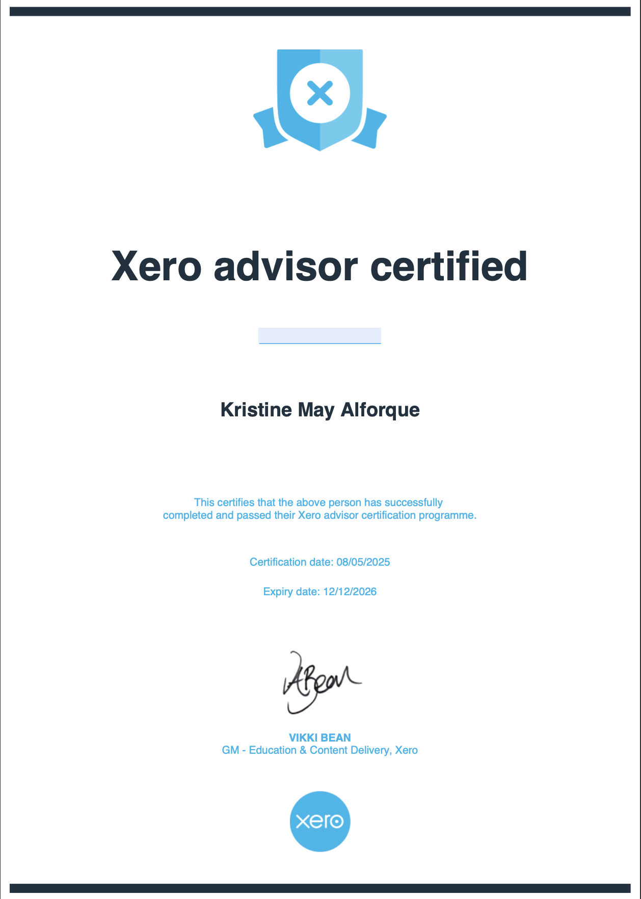 Xero Advisor Certified