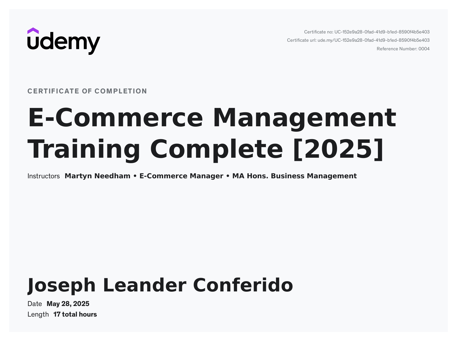 E-Commerce Management Training Complete (2025)