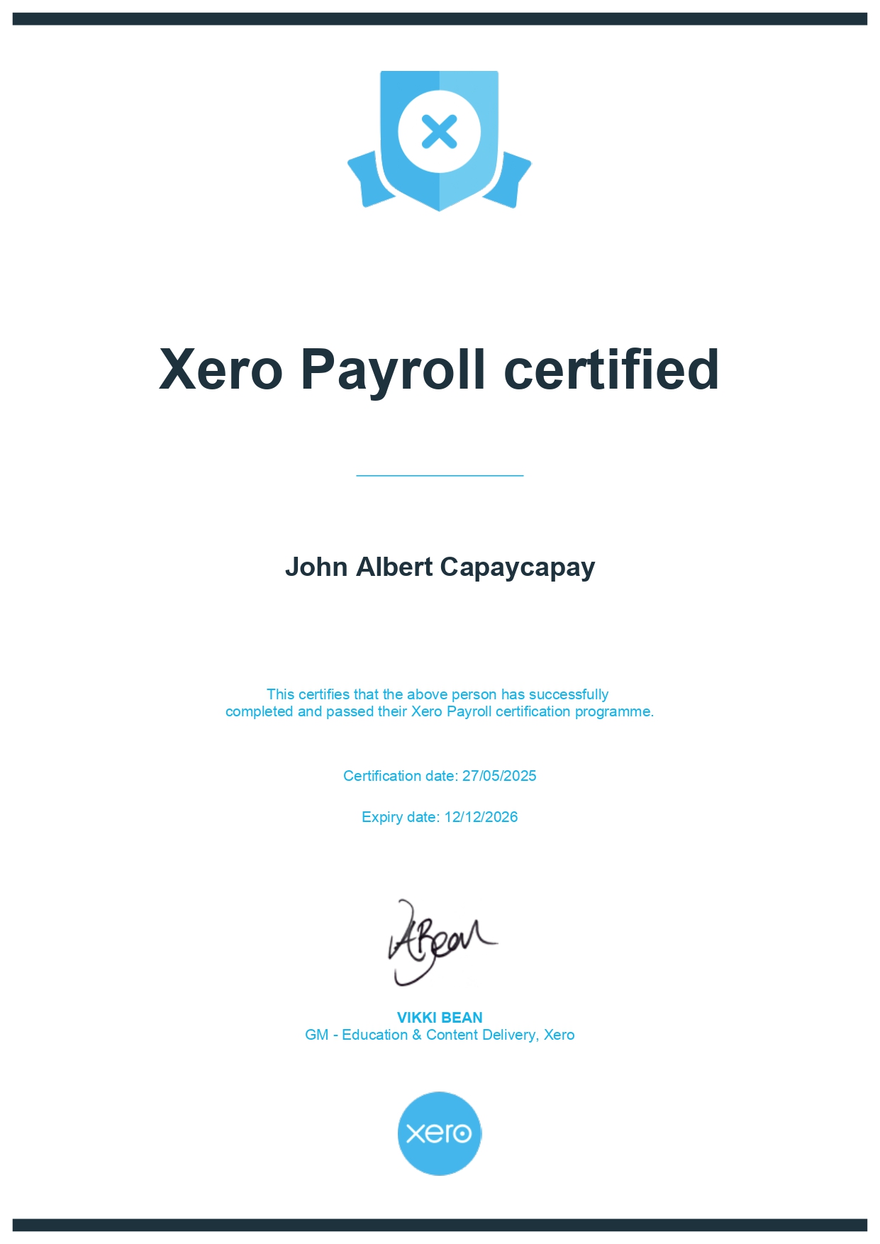 Xero Payroll certified