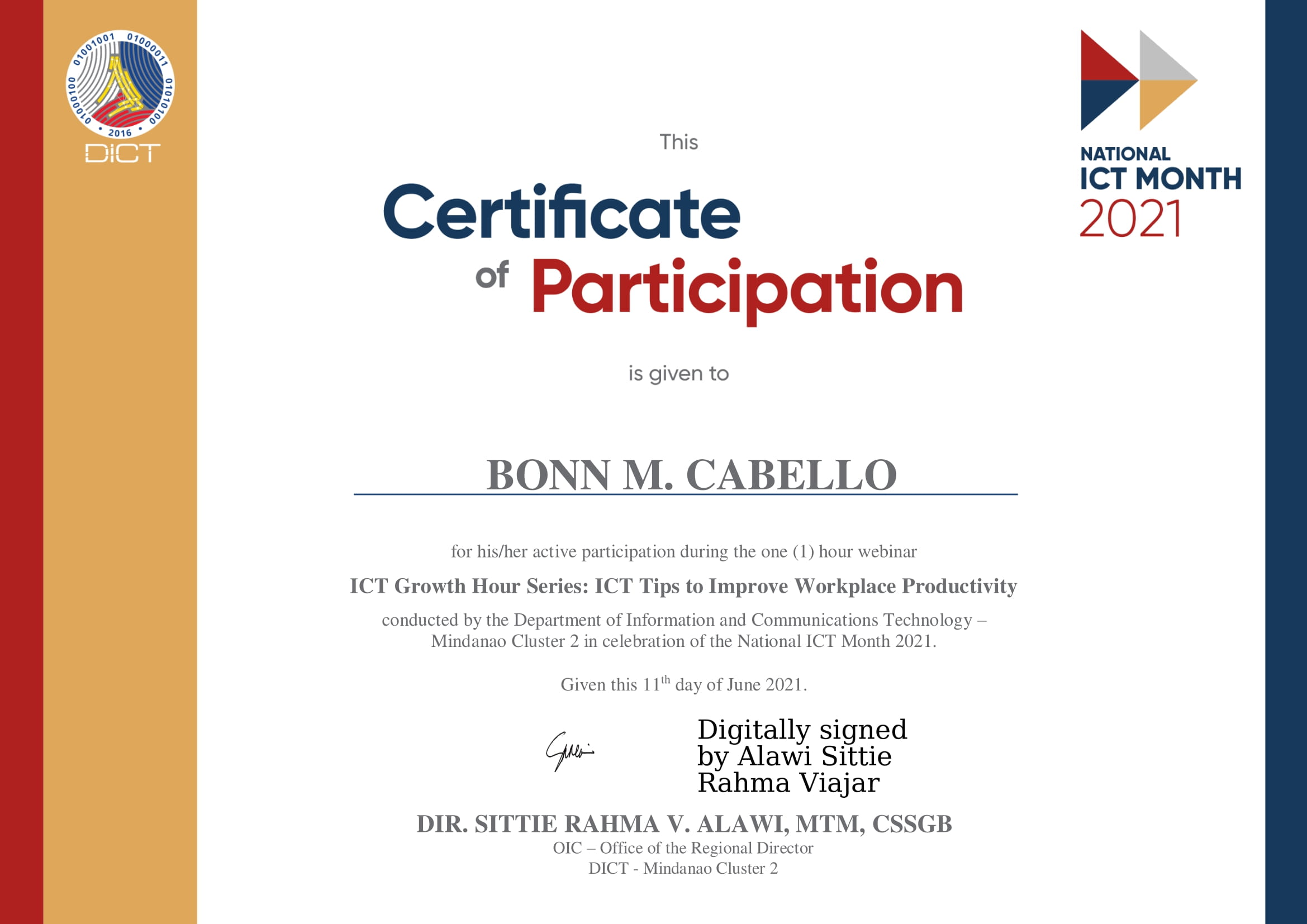Certificate of Participation