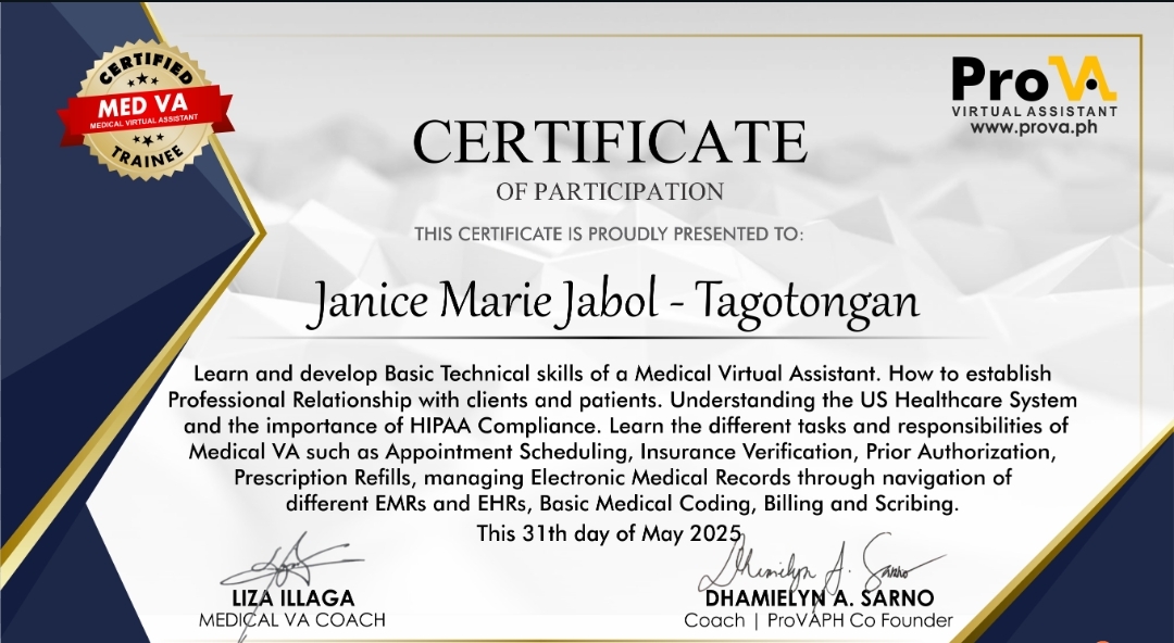 Medical Virtual Assistant Certificate