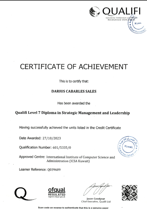 Level 7 Diploma in Strategic Management and Leadership