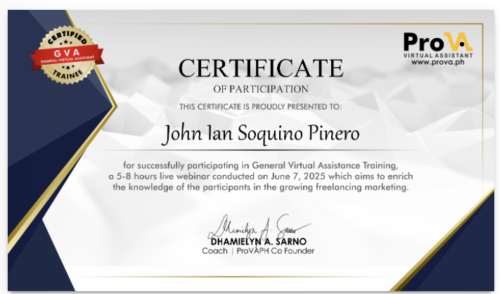 Virtual Assistant Training