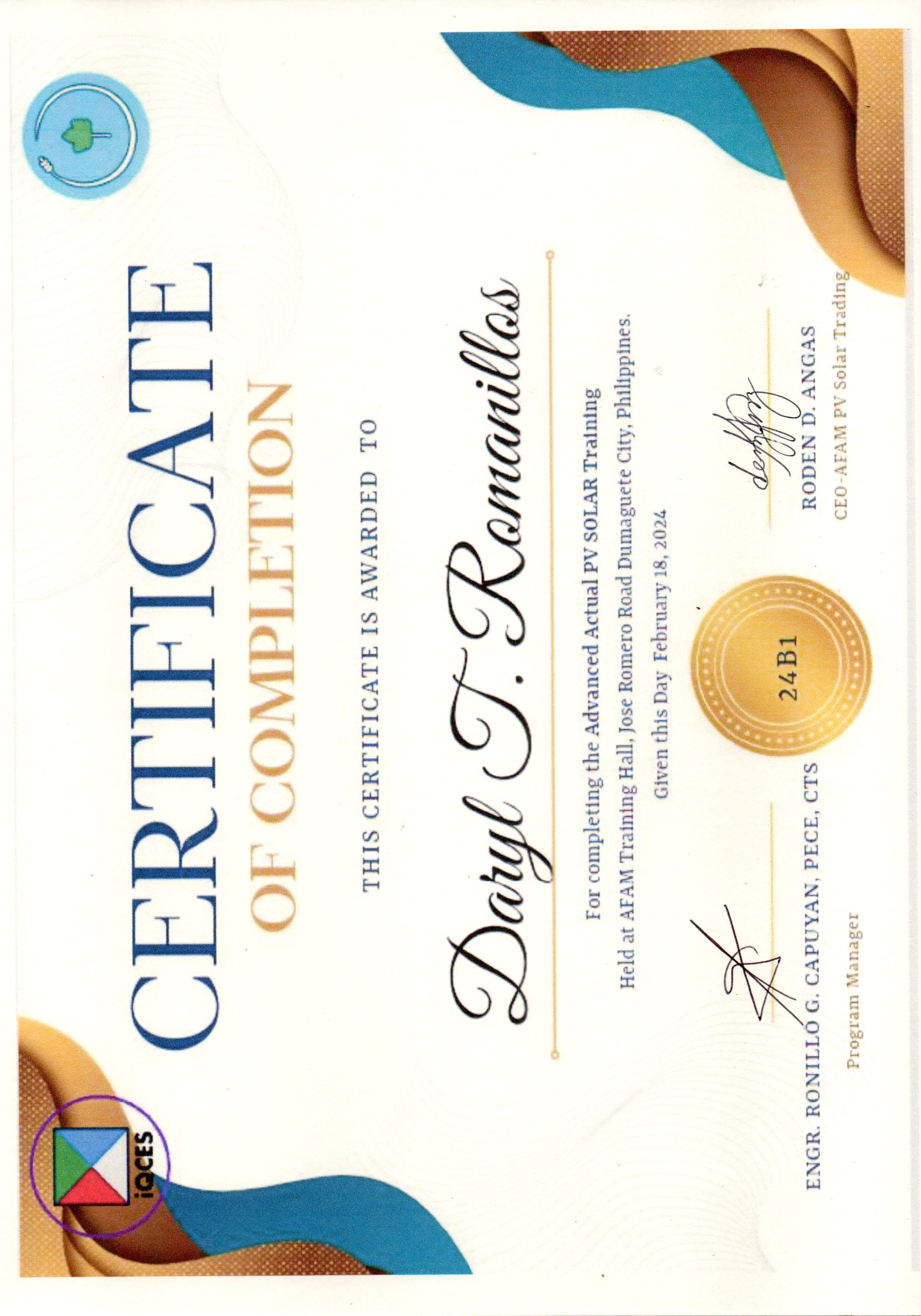 Advanced Actual PV SOLAR Training