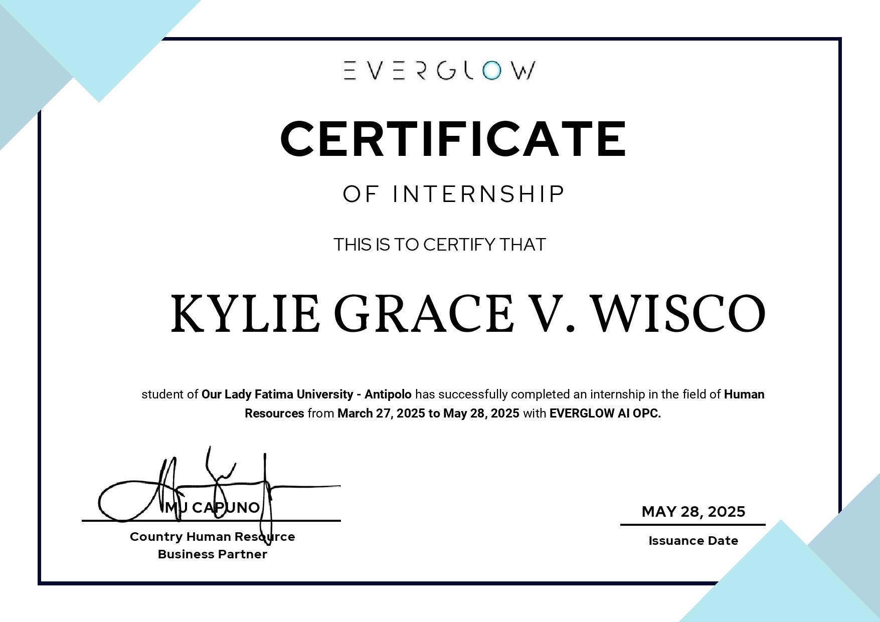 EVERGLOW AI OPC - HR INTERNSHIP
