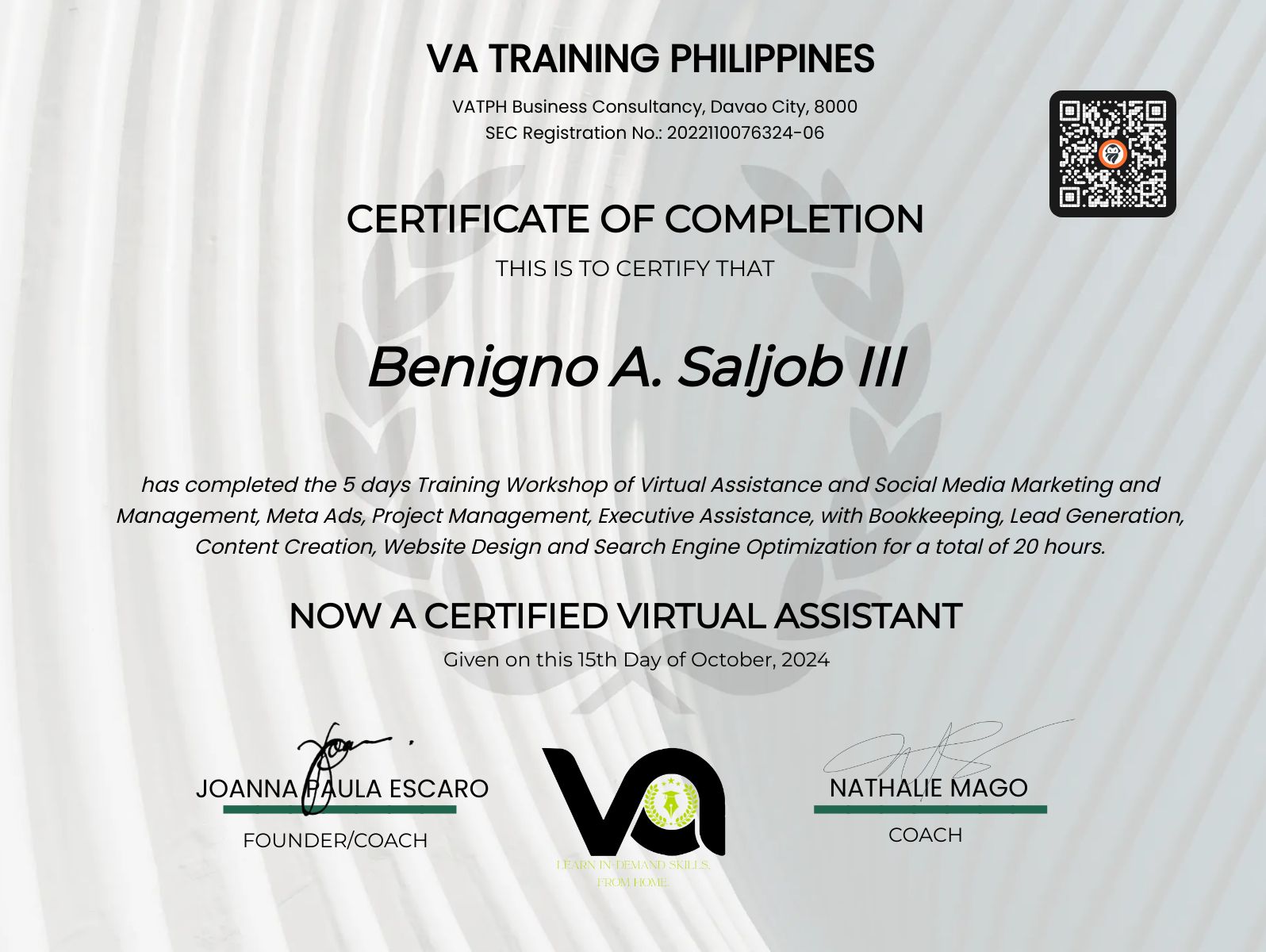 CERTIFIED VIRTUAL ASSISTANT