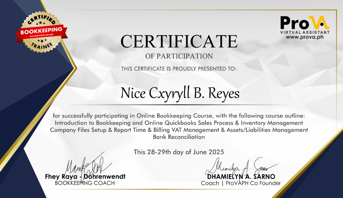 Quickbooks Certificate