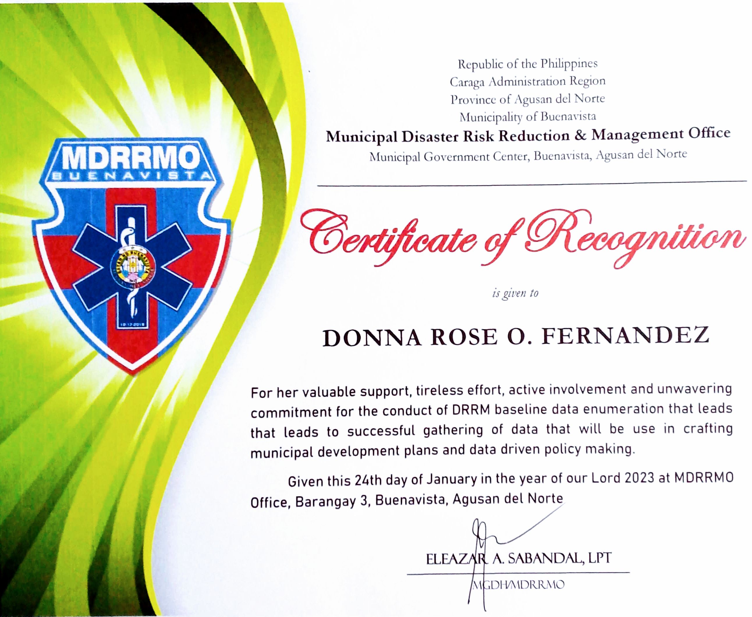 MDRRMO Certification