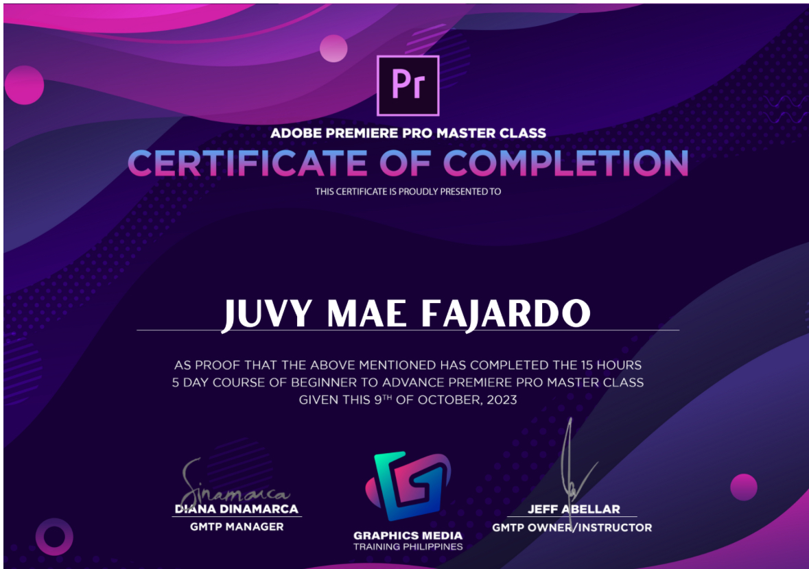 Certificate of Completion
