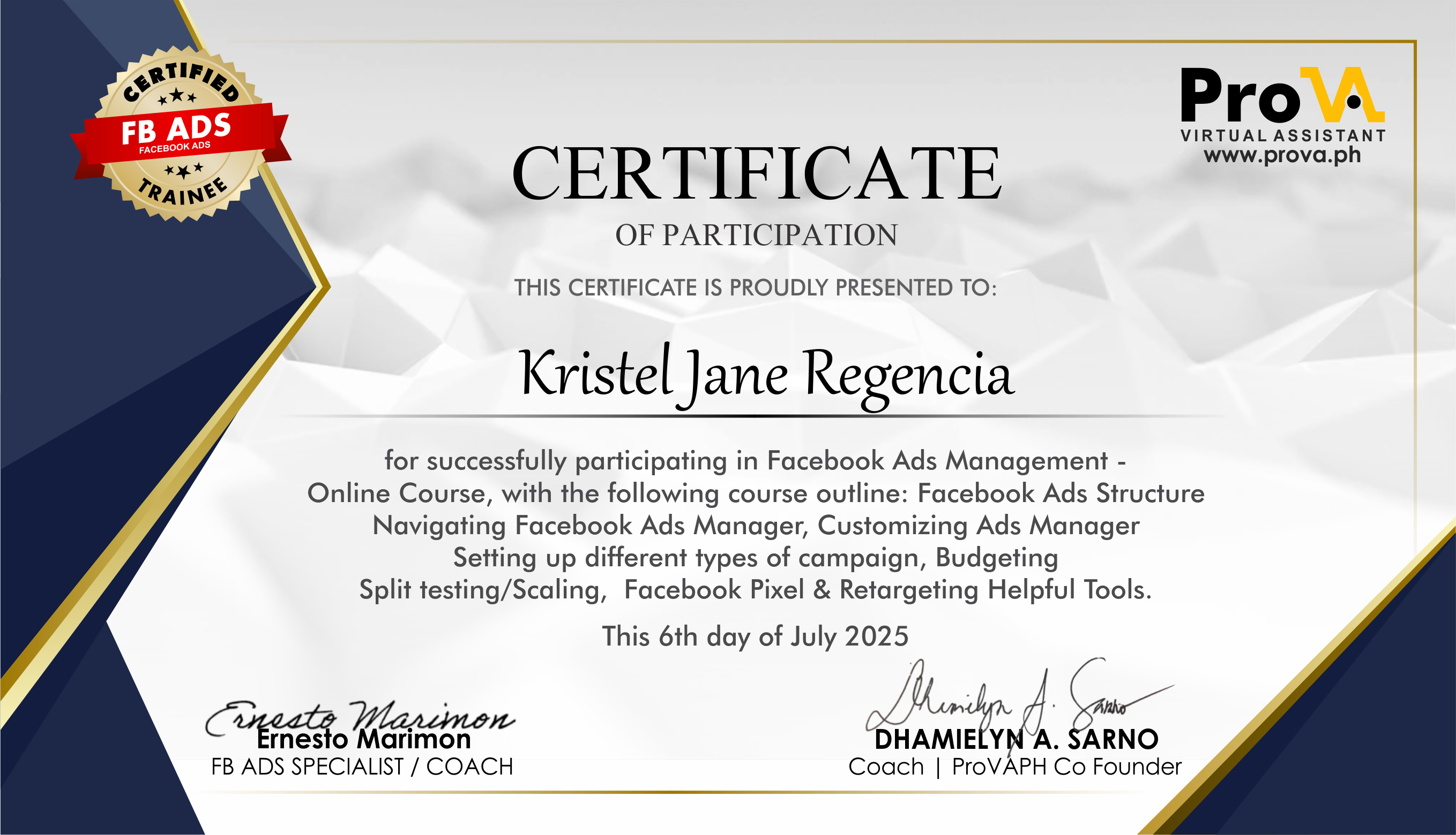Meta Ads Certificate