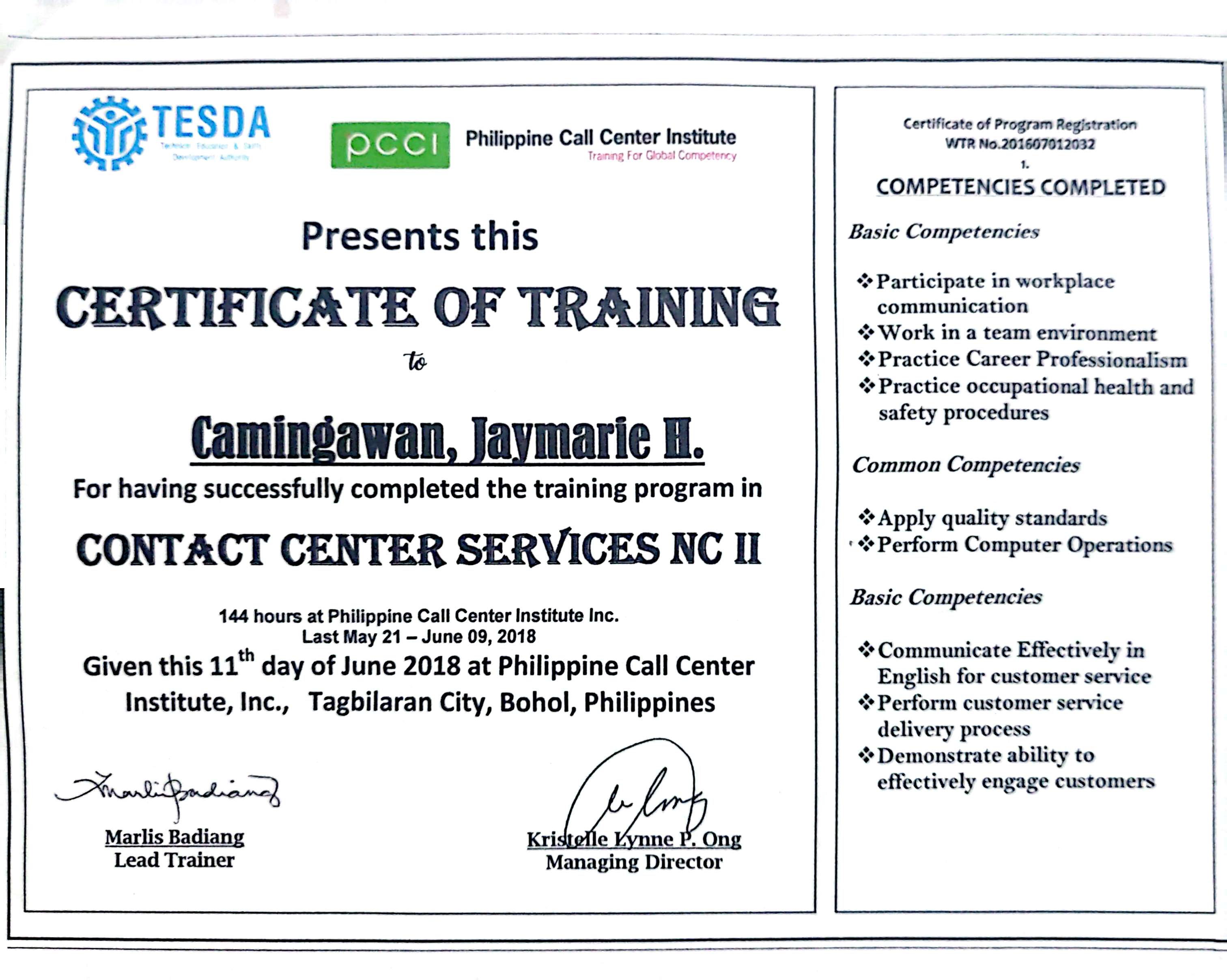 Tesda NC II