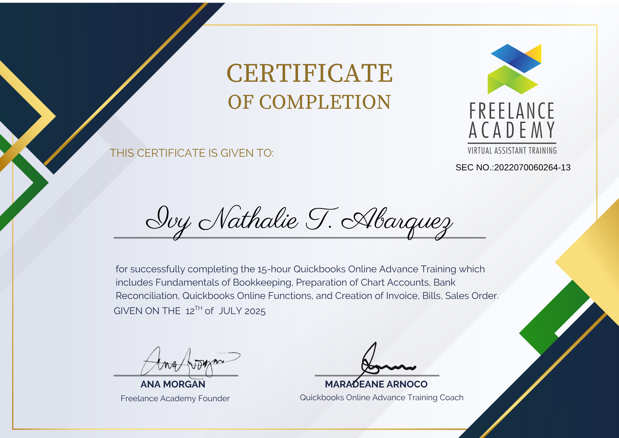 Quickbooks Advance Training