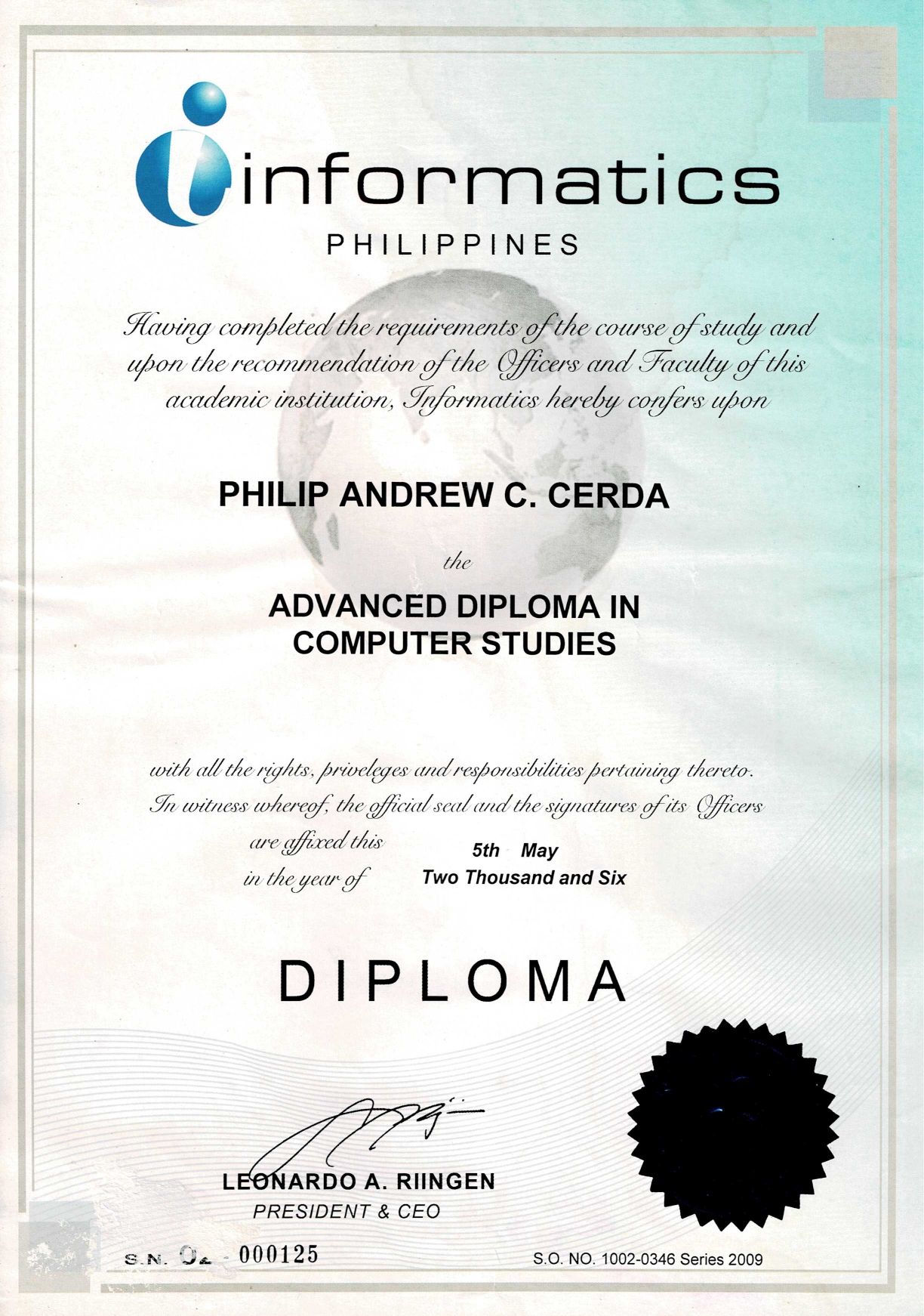 Advance Diploma in Computer Studies Major in Programming