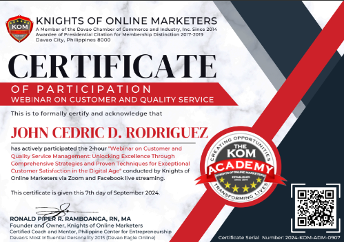 Customer and Quality Service