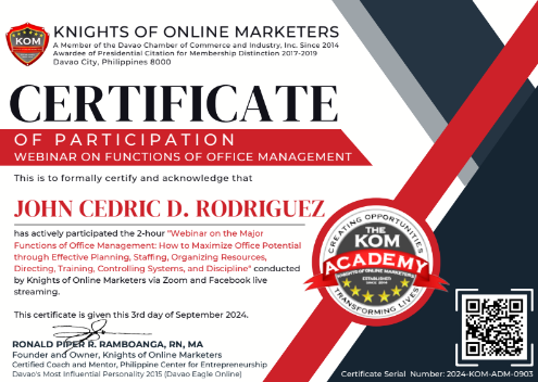 Function on Office Management