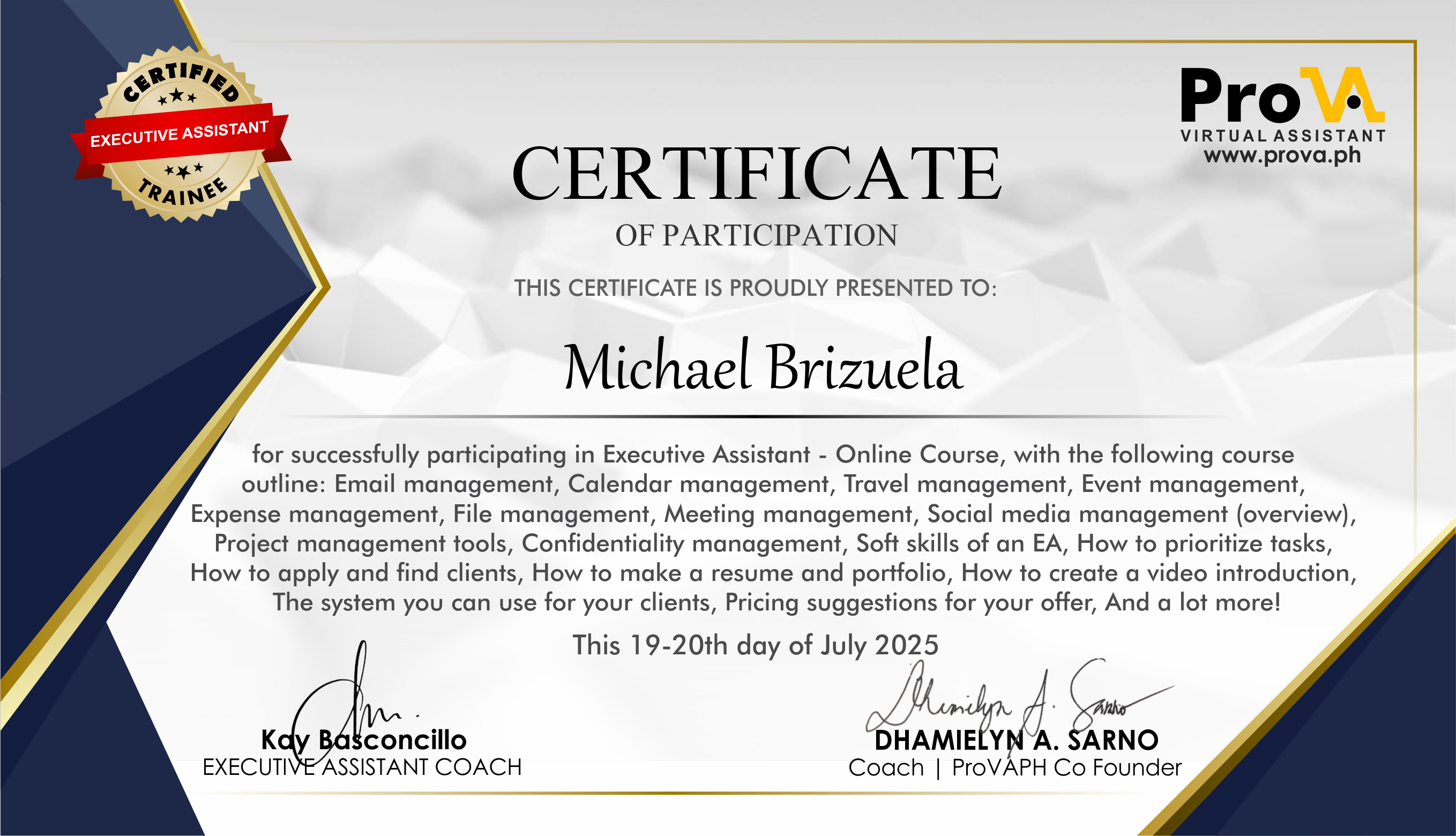 Executive Assistant Training (Webinar)
