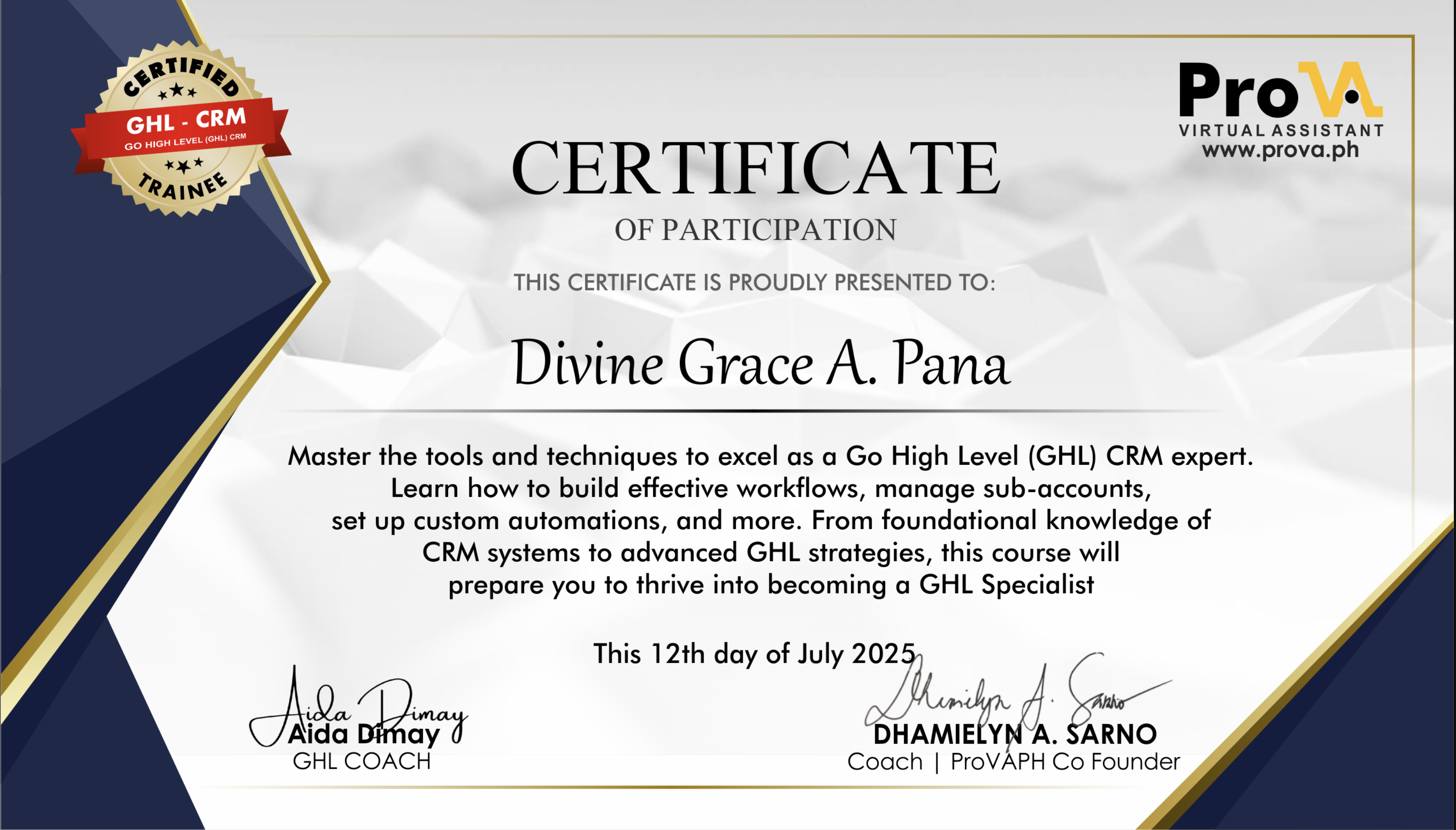 Go High Level Certificate