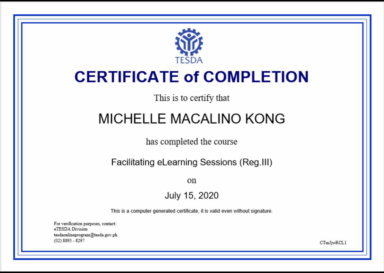 Fels Tesda Training