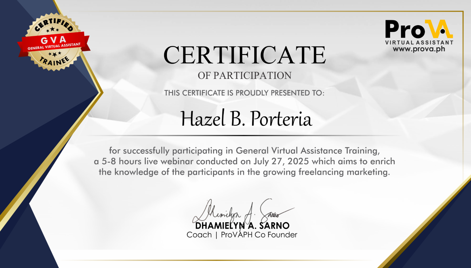 Certificate 2