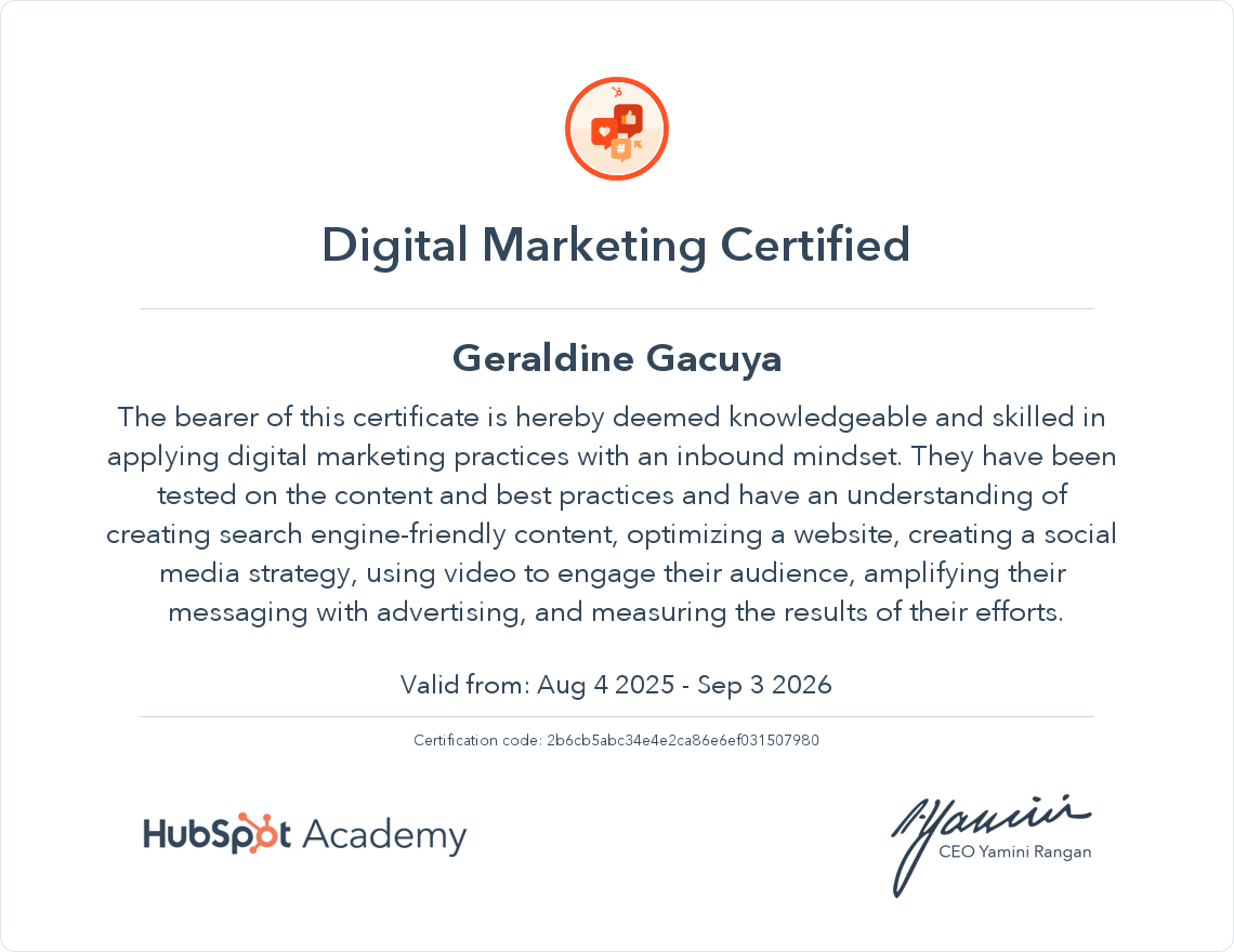 Digital Marketing Certification