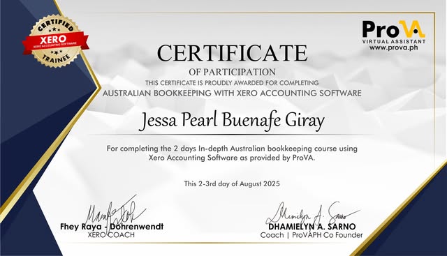 bookkeeping certification (xero accounting software)