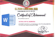 Operate Word Processing Application Training