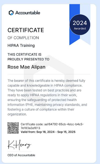 HIPAA Cert