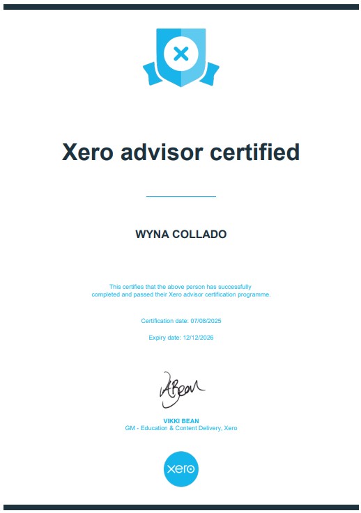 Xero Advisor Certified