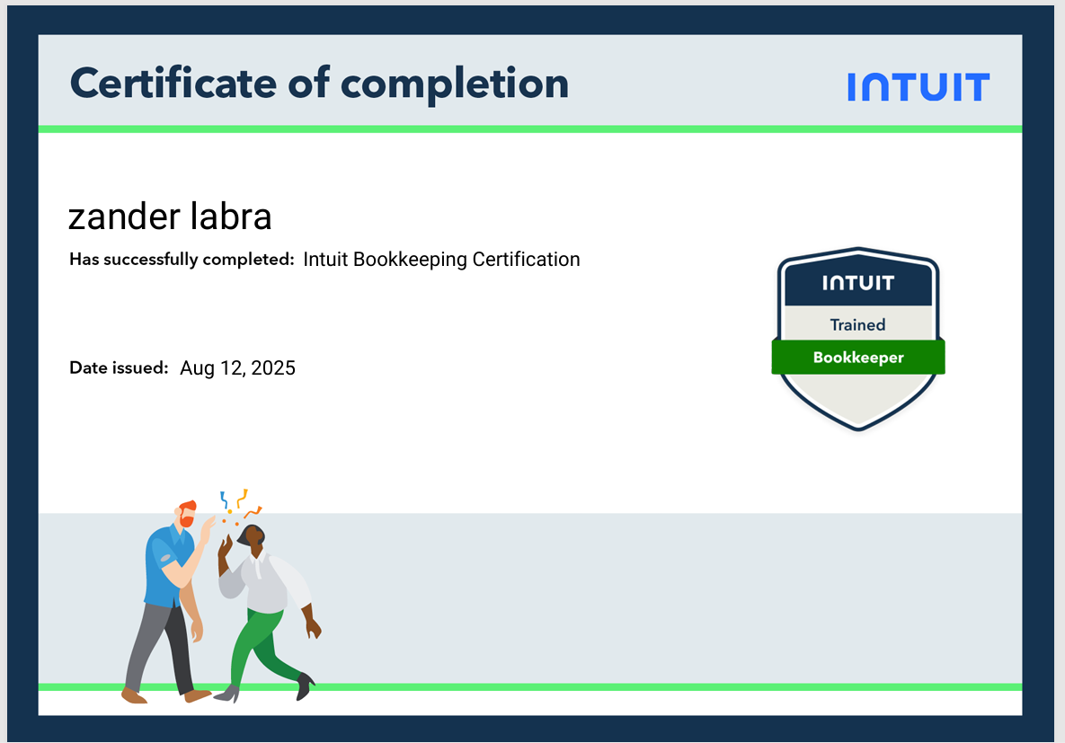 Intuit Bookkeeping Certificate