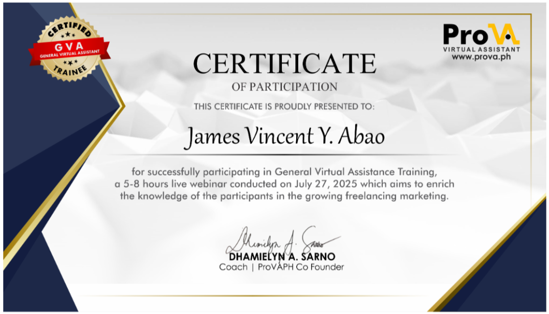 Certificate of Participation